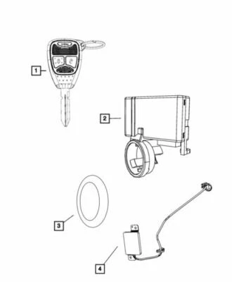 Dodge Avenger Mopar 2006-2014 genuino en blanco con llave transmisora 68273329AB Foto 1 de 4