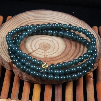 Certified 5mm Green Burma Natural A JADE Jadeite Bead Bangle  Bracelet手链 0612 - Image 1 of 4