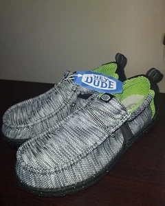 Hey Dude Men's Slip On Shoes 9M Wally Break Lime Sport Mesh Gray Black - Picture 1 of 13