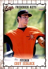 2019 Frederick Keys Choice #27 Cody Sedlock Sherrard Illinois IL Baseball Card