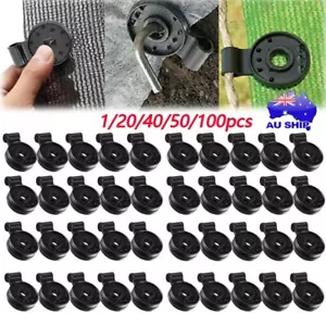 100Pcs Shade Cloth Plastic Clips Round Plastic Black Clips for Sun Shade Net AU - Picture 1 of 16