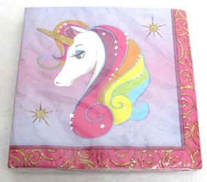 Unicorn Rainbow Napkins Luncheon 20 Ct. 12.8" x 12.7" New - Picture 1 of 8