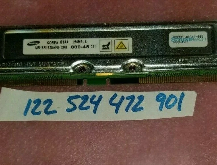 256MB  RAMBUS  RDRAM  RIMM  800-45 800 45 184PIN  DIMM  NON-ECC  NON-REGISTER  - Image 1 of 1
