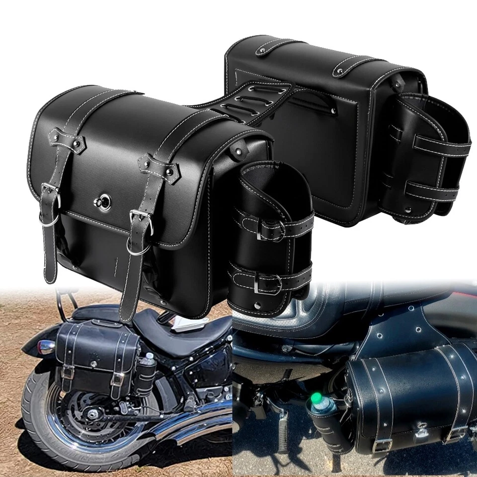 PU Saddle Bags Saddlebag For Yamaha V Star XVS 650 950 1100 1300 Custom Classic - Image 1 of 4