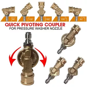1/4 in Quick Pivoting Coupler 240 Degree 4500 PSI For Pressure Washer Rotation - Picture 1 of 15