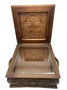 Reliquary Box Orthodox Christian Carved Wooden Handcarved 8.26" 1-5 capsules - Picture 1 of 4