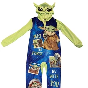 Star Wars Baby Yoda Hooded Sleeper Blanket Pajama Boy Girl Size 10/12 - Picture 1 of 10