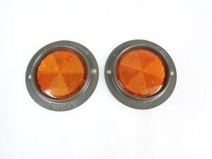 For MB Willys Jeep Dodge GMC Yellow Reflector Set (Pair) #14D12