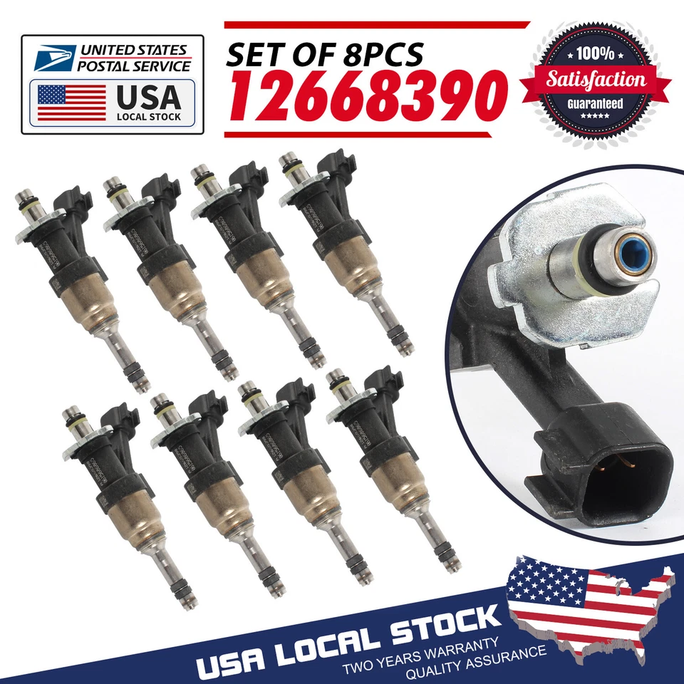 Juego de 8 inyectores de combustible OEM 12668390 FJ1217 aptos para Chevrolet Suburban 2015-2017 Foto 1 de 4