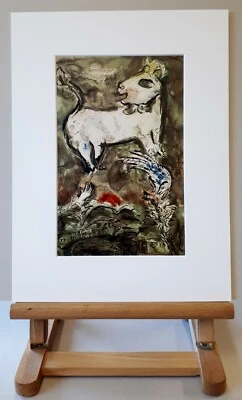 Marc Chagall (tu-179) Antiquarisches Blatt 1962+PP : Der Esel schwebt im Himmel - Bild 1 von 4