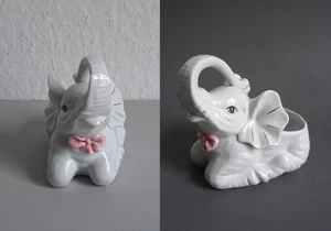 Übertopf Blumentopf Pflanztopf Keramik Elefant weiß klein - Bild 1 von 1