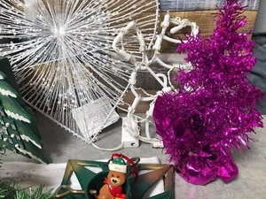 Bundle Of Christmas Items Lights Metal Tree Stand Wooden Advent Drawers (Tree) + - Picture 1 of 12