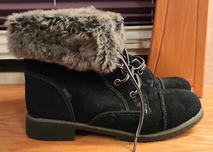 Sporto Fur Lined Black Waterproof Boots Size 8 - Picture 1 of 7