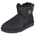 Ugg Australia Mini Bailey Button ll Black Womens Boots Size 8 NEW