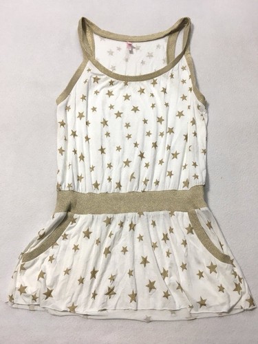 UNDERCOVER Abito corto Victoria's Secret S oro bianco stella con copertura tasche piccole