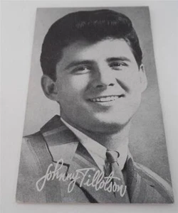 Tarjeta de música arcade de colección Johnny Tillotson cantante de colección en caja y negro década de 1960 biografía en la parte posterior - Imagen 1 de 2