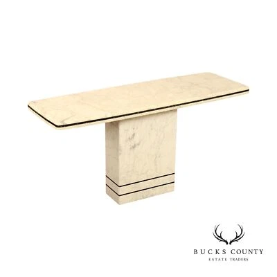 Consola italiana posmoderna con pedestal de mármol Foto 1 de 4