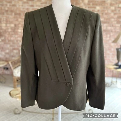 John Meyer of Norwich Women’s Blazer 10 Vintage Forest Green Wool 0 - Изображение 1 из 4