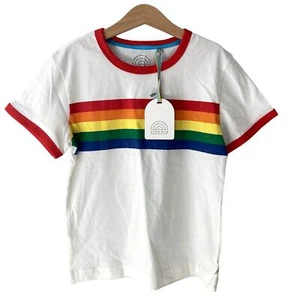 Little Bird NEW Rainbow Stripe Ringer Tee - 10Y - Picture 1 of 6