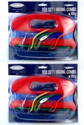2 Jigging Combos Mackerel Cod Pollack Trolling Hand Line 3 Spoons & 3 Macs 300g Foto 1 de 4