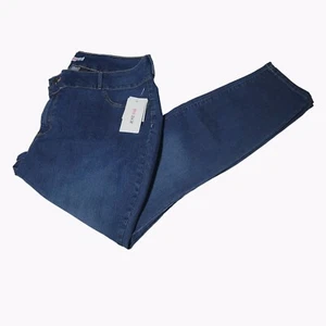 Just Fab Jeans Womens Plus Size 24W Straight High Waist Medium Wash Denim Pants - Picture 1 of 8
