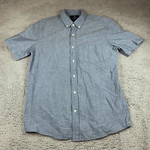 Wool & Prince Gray Button Up Size Large Linen Wool Blend Regular Fit Preppy - Picture 1 of 7