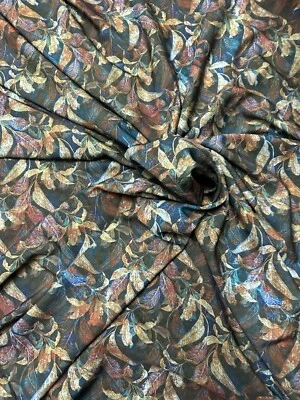 5 METRE GOOD QUALITY WOVEN SOFT PEACH CREPE DE CHINE FLORAL DRESS FABRIC CHEAP 2 - Image 1 of 4