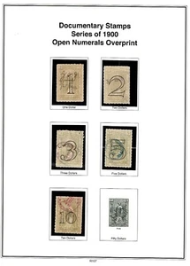 1900 U.S. Documentary OPEN NUMERALS O/P P/Set of 5 Sc#R184-8 Used See Note - Picture 1 of 3