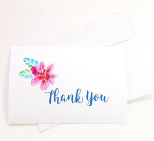 15 Thank You Cards Notes Flower Wedding Business Birthday Thankful TO THANK19 - Foto 1 di 2
