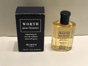 Vintage Worth Pour Homme 3.3oz / 100ml EDT Spray Men’s – Unsealed – Worn Box - Picture 1 of 2