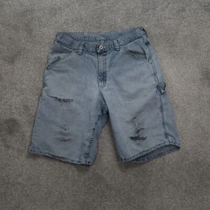 Vintage Lee Dungarees Carpenter Shorts Men's 34 Distressed Denim Grunge Workwear - Picture 1 of 9