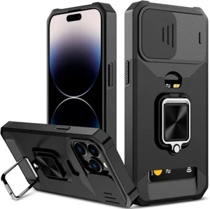 US Heavy Duty Ring Magnetic Kickstand Case for iPhone 14 14Plus 13 Pro Max 12 11 - Zdjęcie 1 z 22