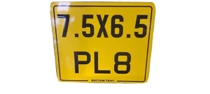 BLANK 7.5 x 6.5 Rear Yellow Motorbike Number Plate Plates For Show 3D 4D Gel - Picture 1 of 1