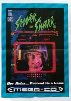 RARE PROMOTIONAL FLYER INSERT Sewer Shark Red Hot Action Sega Mega CD Mega-CD - Image 1 of 2
