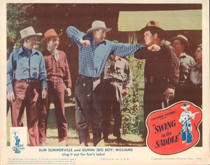 Swing In The Sadlle 1944 Columbia 11x14" western lobby card Slim Summerville