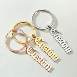 Personalized Customized Initial ID Name Keychain Key Ring Mother Father Day Gift - Picture 1 of 19