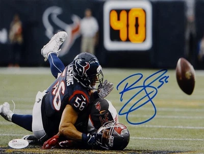 Brian Cushing Autographed Texans 8x10 Against Tampa Photo- JSA W Auth - Image 1 of 4