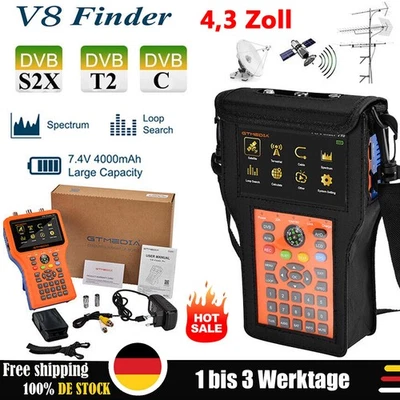 V8 Finder Pro 1080P DVB-S/S2/T/T2/C Combo Messgerät Satfinder Digital HD 4,3" DE - Bild 1 von 4