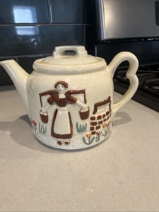 Vintage Keramik Teekanne Dutch Girl Design gestempelt De-Luxe Sales Co New York - Bild 1 von 6