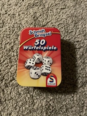 50 Würfelspiele I Spiel I Metallbox I Schmidt Bringsel I Würfel  - Bild 1 von 3