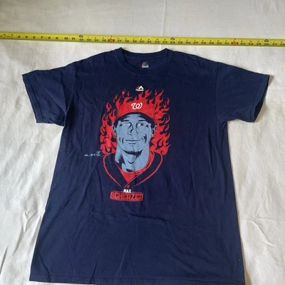 Camiseta azul Max Scherzer de los Nacionales de Washington gráfica MLB béisbol talla mediana Foto 1 de 4