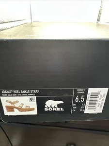 Sorel Joanie Damen Metallic Leder Absatz Knöchelriemen Sandalen warm gold (6,5) - Bild 1 von 8