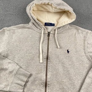 Polo Ralph Lauren Hoodie Mens XXL Gray Full Zip Drawstring Classic Pony Logo - Picture 1 of 15