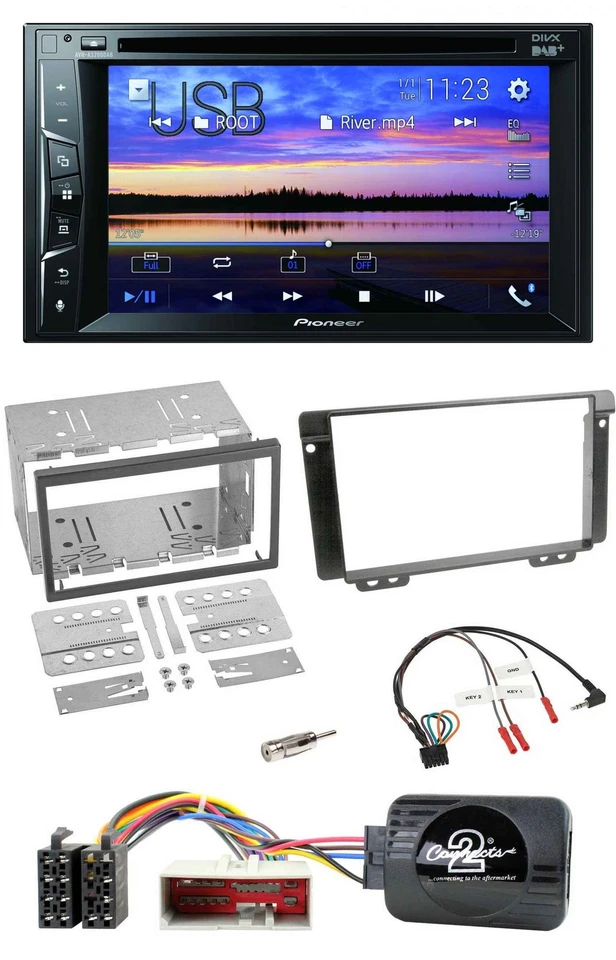 Pioneer Bluetooth 2DIN USB DVD DAB Lenkrad Autoradio für Land Rover Freelander 2 - Bild 1 von 4