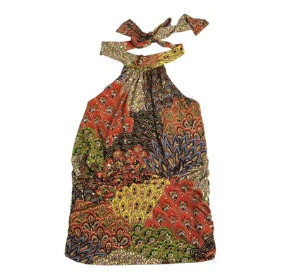 Camiseta sin mangas Joseph Ribkoff Halter para mujer 6 estampado geométrico lentejuelas cuello lazado elástico Foto 1 de 4