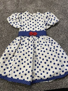 Rare Vintage Dorissa of Miami Polka Dot Dress Size 5 - Picture 1 of 12