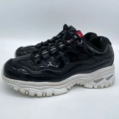 Skechers Shoes Womens 8.5 Black Leather Energy Thriller Knight Sneakers Ladies - Image 1 of 4