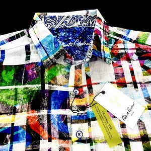 Robert Graham geometrisches Paisley Paint Splash leichtes Leinenmischung Hemd 3XL - Bild 1 von 15