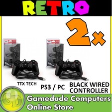 2x TTX Tech PS3 / PC RED Wired Controller MODEL : NXP3-268 (849172001268) [05]