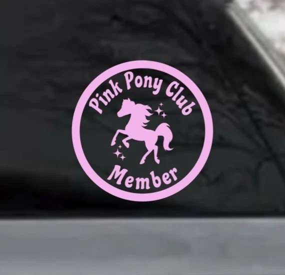 ROSA PONY CLUB MIEMBRO COCHE VENTANA PEGATINA IMPERMEABLE VINILO CALCOMANÍA ROAN INCLUIDO Foto 1 de 1